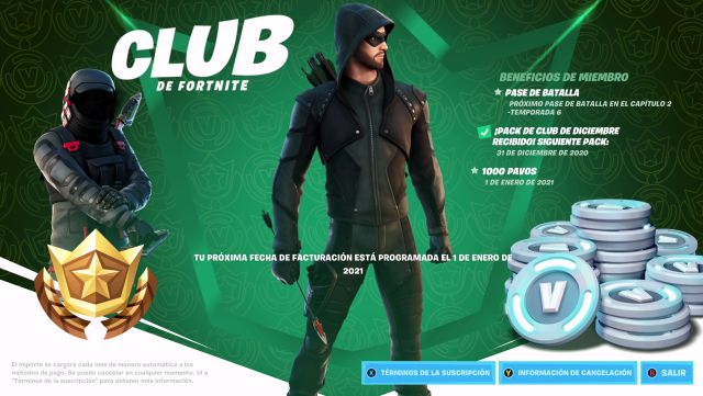 fortnite capitulo 2 temporada 5 club de fortnite skin gratis green arrow dc comics enero 2021