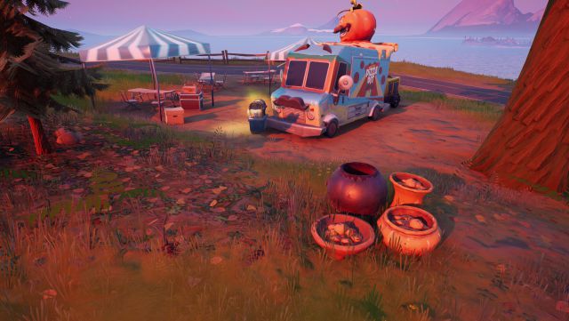 fortnite capitulo 2 temporada 5 desafios misiones semana 4 desafio mision enciendete y baila en un templo tomate cerca de pozo de pizza o camioneta de pizza