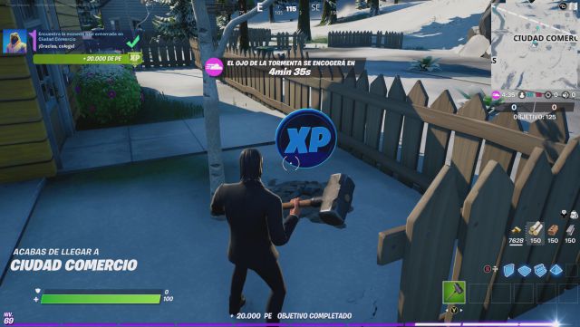 Fortnite Bab 2 Musim 5 Misi Tantangan Minggu 5 Misi Tantangan Temukan koin biru yang terkubur di kota perdagangan