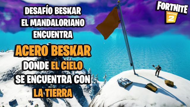 fortnite capitulo 2 temporada 5 desafios misiones beskar desafio mision encuentra acero beskar donde el cielo se encuentra con la tierra