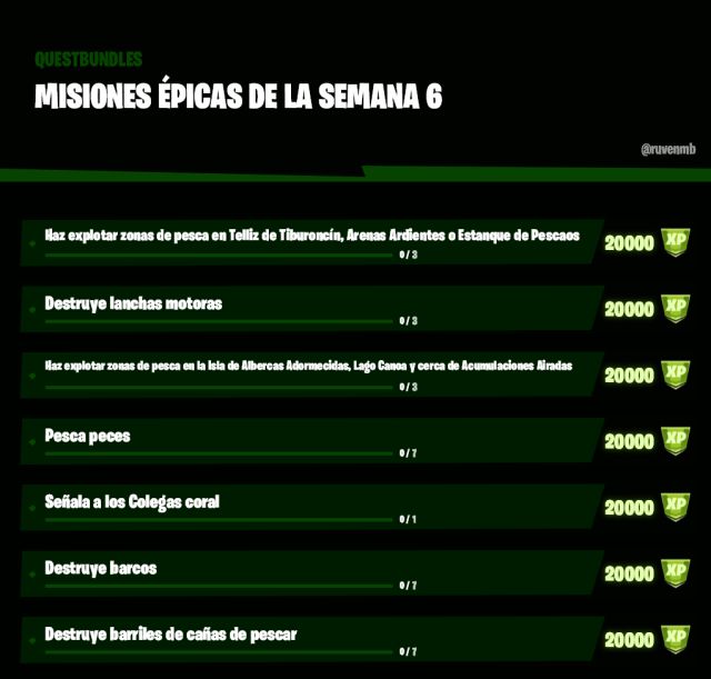 fortnite capitulo 2 temporada 5 desafios misiones filtradas semana 6
