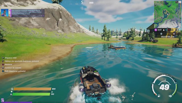 fortnite capitulo 2 temporada 5 desafios misiones semana 6 desafio mision haz explotar zonas de pesca en la isla de albercas adormecidas lago canoa y cerca de acumulaciones airadas