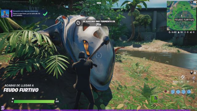 fortnite capitulo 2 temporada 5 desafios misiones cazador de la jungla depredador desafio mision encuentra una capsula misteriosa