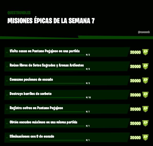 fortnite capitulo 2 temporada 5 desafios misiones filtradas semana 7
