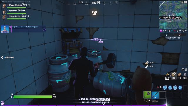 fortnite capitulo 2 temporada 5 desafios misiones semana 7 desafio mision registra cofres en pantano pegajoso