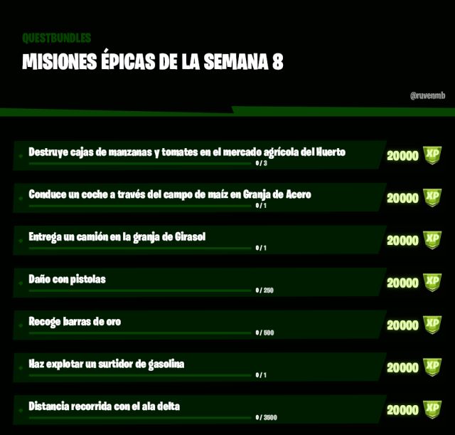 fortnite capitulo 2 temporada 5 desafios misiones filtradas semana 8