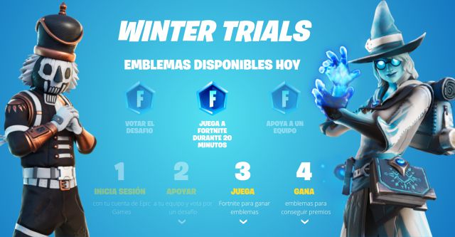 fortnite capitulo 2 temporada 5 winter trials evento recompensas gratis como conseguirlas