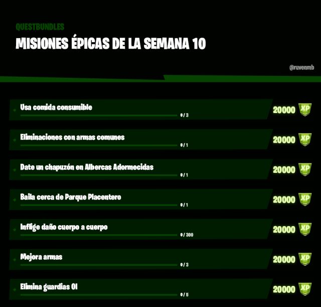 fortnite capitulo 2 temporada 5 desafios misiones filtradas semana 10