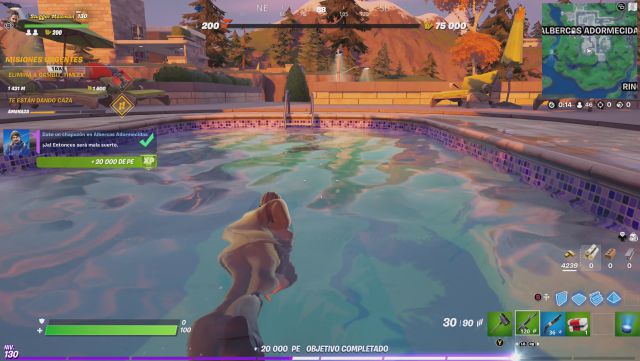fortnite capitulo 2 temporada 5 desafios misiones semana 10 desafio mision date un chapuzon en albercas adormecidas