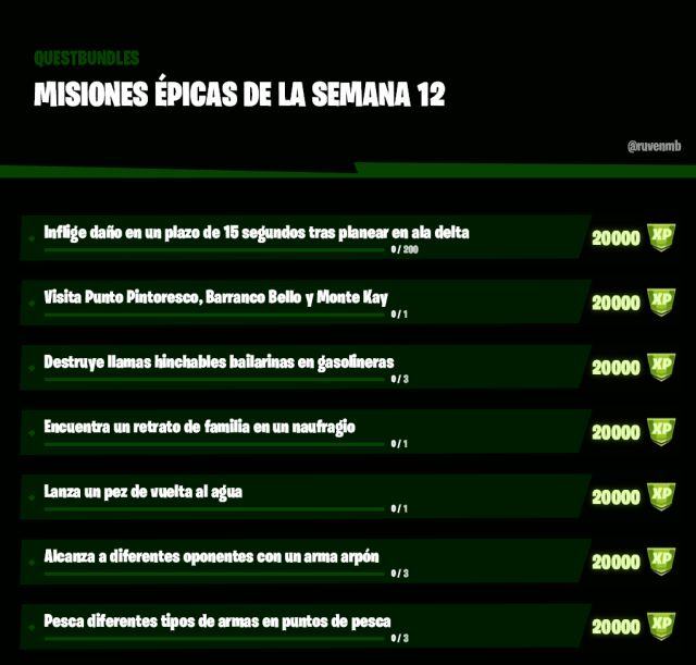 fortnite capitulo 2 temporada 5 desafios misiones semana 12