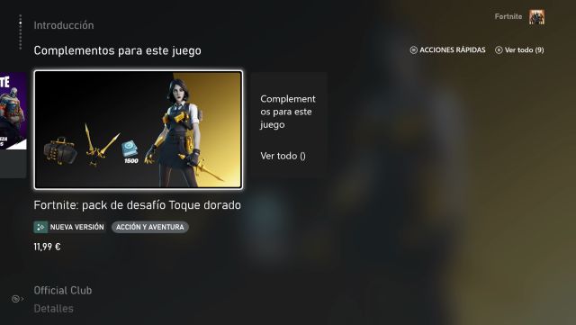 fortnite skin marigold midas chica pack de desafio toque dorado