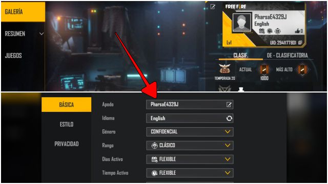 Espacio y nick invisible en Free Fire: cómo ponerlo en el nombre