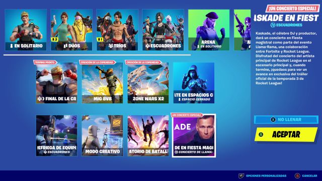 fortnite capitulo 2 temporada 6 concierto kaskade fiesta magistral directo