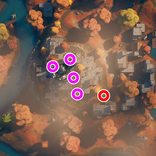 fortnite capitulo 2 temporada 6 desafios misiones la aguja desafio mision ponte un disfraz y golpea tres cristales resonantes en la aguja