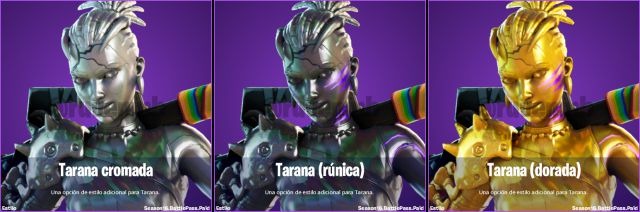 fortnite capitulo 2 temporada 6 skins estilos cromo cromado runico runas oro dorado