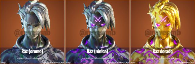 fortnite capitulo 2 temporada 6 skins estilos cromo cromado runico runas oro dorado