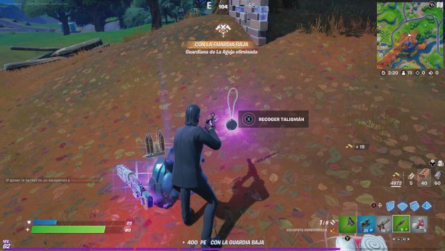 fortnite capitulo 2 temporada 6 desafios misiones la aguja desafio mision consigue un talisman del culto de una guardiana para que raz complete su disfraz
