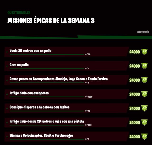 fortnite capitulo 2 temporada 6 desafios misiones semana 3