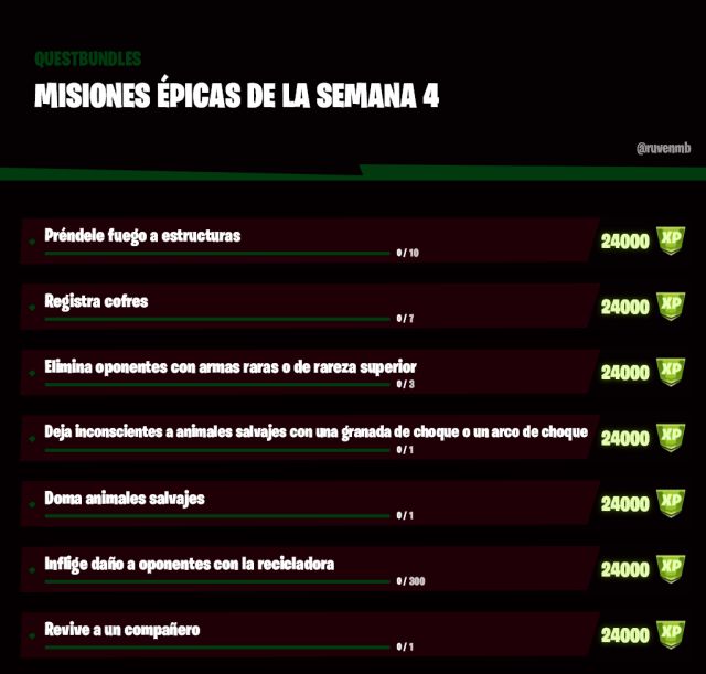 fortnite capitulo 2 temporada 6 desafios misiones semana 4