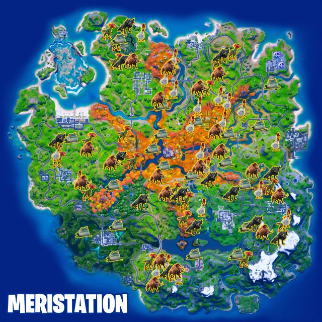 fortnite capitulo 2 temporada 6 desafios misiones semana 4 desafio mision deja inconscientes a animales salvajes con una granada de choque o un arco de choque