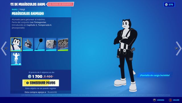 fortnite capitulo 2 temporada 6 skin miausculos animado precio contenidos