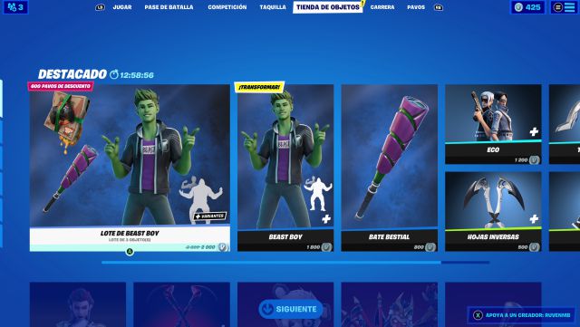 fortnite capitulo 2 temporada 6 skin chico bestia beast boy precio contenidos como conseguirlo