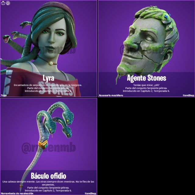 fortnite capitulo 2 temporada 6 pack de desafio serpiente petrea skin lyra precio contenidos