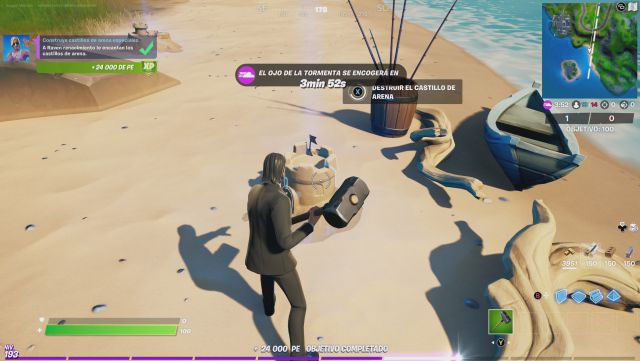 fortnite capitulo 2 temporada 6 desafios misiones semana 10 desafio mision construye castillos de arena especiales