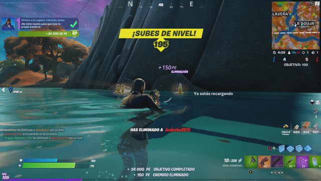 fortnite capitulo 2 temporada 6 desafios misiones semana 10 desafio mision elimina a un jugador mientras nadas