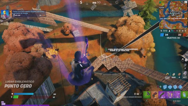 fortnite capitulo 2 temporada 6 desafios misiones semana 10 tiempo en el aire usando pescaos saltarines y granadas de choque