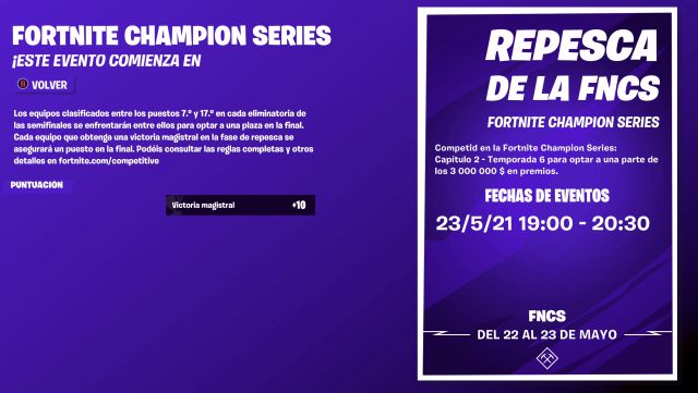 fortnite capitulo 2 temporada 6 fncs semifinales fase de repesca drops twitch premios recompensas gratis