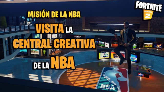 fortnite capitulo 2 temporada 6 nba crossover desafios misiones desafio mision visita la central creativa de la nba