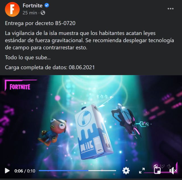 fortnite capitulo 2 temporada 7 primer teaser palito de pescado leche arma alienigena 