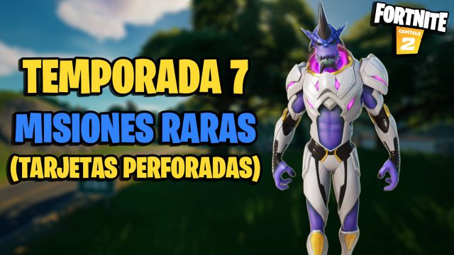 fortnite capitulo 2 temporada 7 desafios misiones raras azul tarjetas perforadas lista