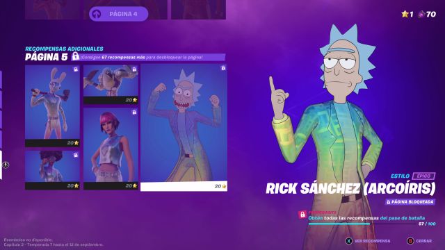 fortnite capitulo 2 temporada 7 skins estilos plata oro arcoiris plateado dorado