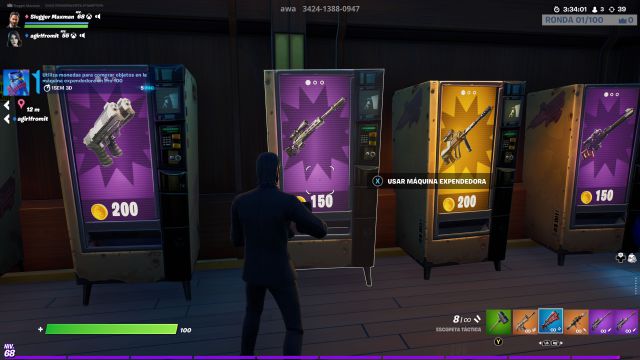 fortnite capitulo 2 temporada 7 evento verano cosmico desafios misiones desafio mision utiliza monedas para comprar objetos en la maquina expendedora en pro 100