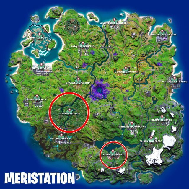 fortnite capitulo 2 temporada 7 desafios misiones semana 4 desafio mision coloca carteles de persona desaparecida en alameda afligida y campo caligine
