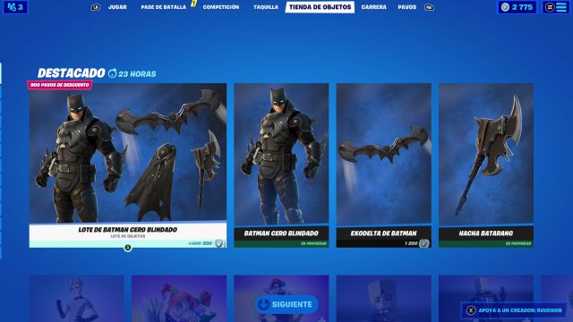 fortnite capitulo 2 temporada 7 skin batman cero blindado dc comics batman fortnite punto cero