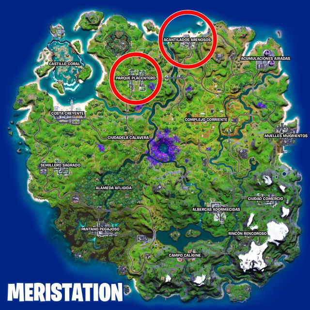 fortnite capitulo 2 temporada 7 desafios misiones semana 7 desafio mision reune discos en parque placentero o acantilados arenosos