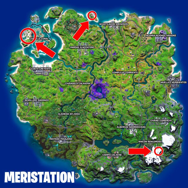 fortnite capitulo 2 temporada 7 desafios misiones semana 8 desafio mision visita cala coral campamento base golf y cabaña corriente