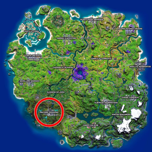 fortnite capitulo 2 temporada 7 nave nodriza pantano pegajoso abduccion destruccion