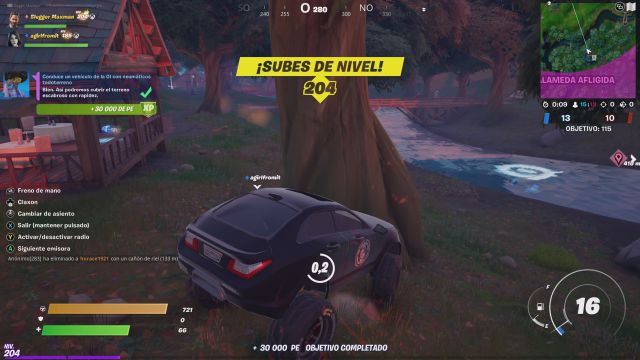 fortnite capitulo 2 temporada 7 desafios misiones semana 9 desafio mision conduce un vehiculo de la oi con neumaticos todoterreno