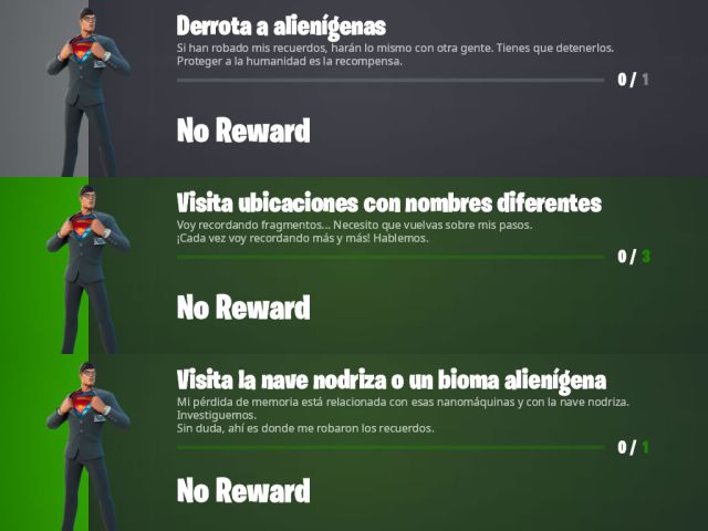 fortnite capitulo 2 temporada 7 skin clark kent superman desafios misiones desafio mision completa misiones de clark kent batman blindado o beast boy
