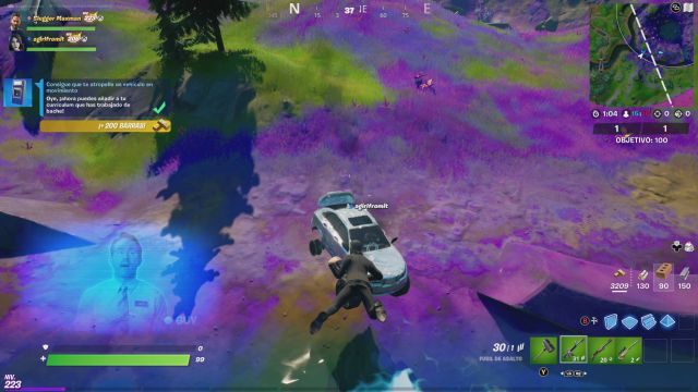 fornite capitulo 2 temporada 7 free guy ryan reynolds colaboracion desafios misiones desafio mision consigue que te atropelle un vehiculo en movimiento