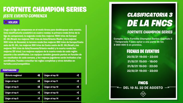 fortnite capitulo 2 temporada 7 fncs clasificatoria 3 drops twitch premios recompensas gratis