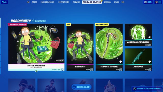 fortnite episode 2 season 7 skin robomorty Rick and Morty how much is it worth as it is