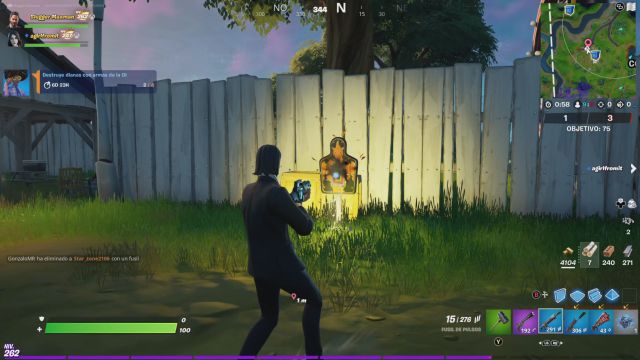 fortnite capitulo 2 temporada 7 desafios misiones semana 12 desafio mision destruye dianas con armas de la oi