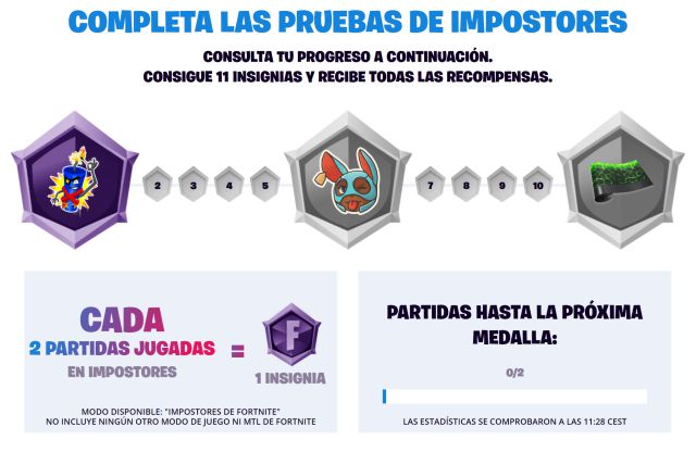 fortnite capitulo 2 temporada 7 pruebas de los impostores evento recompensas premios gratis