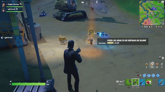 fortnite capitulo 2 temporada 8 arma mitica fusil de asalto de rafaga de slone ubicacion como conseguirlo