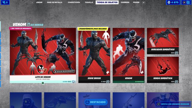 fortnite capitulo 2 temporada 8 skin eddie brock venom marvel precio contenidos